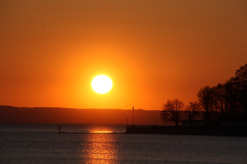 Sonne am Hafen